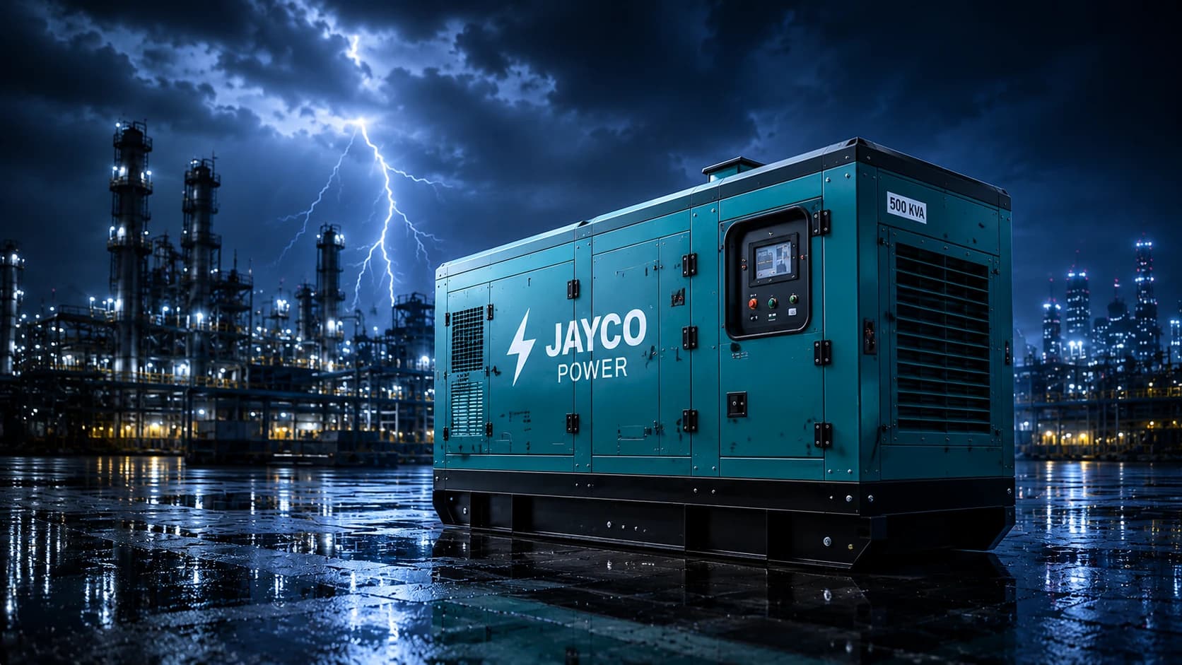 Jayco Power silent diesel generator on rent at an industrial facility in Delhi NCR